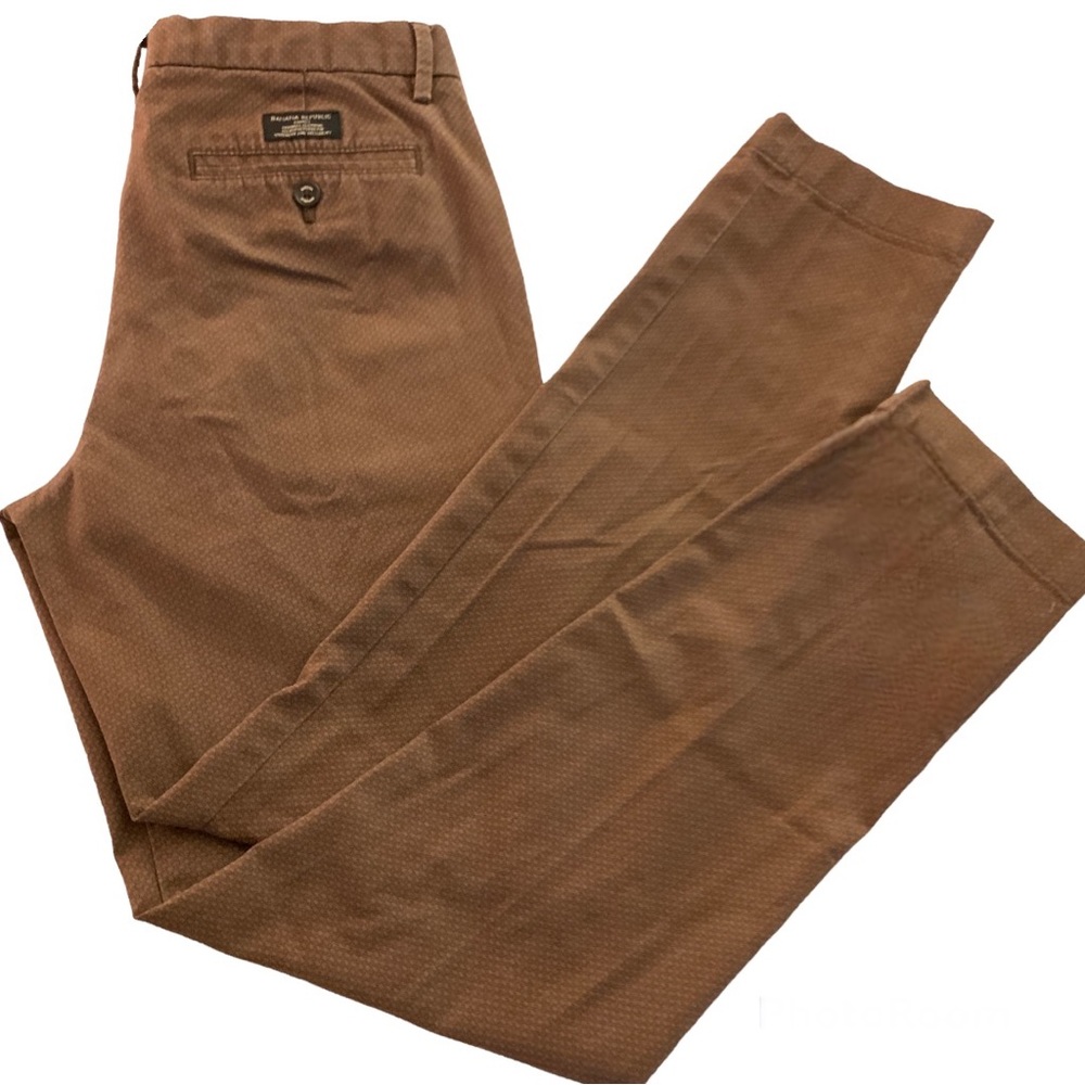Banana Republic Mens Chino Pants 30x32 Brow Mason Stretch Flat Front Pockets